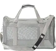 Portable Cat Carrier Dog Carrier, Lightweight Breathable Pet Carrier with Removable Pad, Puppy Travel Carrier Bag Airline Approved Grey