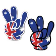 1 x Pair Aussie Shocker Hand Sticker Aussie Car Flag 4x4 Funny Ute #6982LS