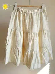 NEW Girl Summer Skirt Size 7-8y Cream/Gold Stripe Viscose Kids Clothing Beach