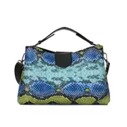 Fashion Serpentine Women Shoulder Messenger Bag PU Leather Snake Print Chain Totes Female Retro Square Travel Crossbody Handbag