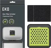 [EKO] Activated Charcoal Odor Filter Kit – 2-Pack Strong Odor Absorber and Deodorizer with Filter Case for Trash Cans