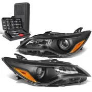 For 2015-2017 Toyota Camry Black Amber Side Projector Headlight Lamp+Tool Box (for: Toyota)