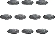 Set of 10, Nanban Tenmoku Round 9.0 Plates with Feet (27 x 4.2 cm) | Round Plate (Large) Setomonohonpo