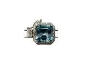 Clasp of Genuine BLUETOPAZ /MOISSANITE/W23MM/L16.50MM/H9.50MM/2Sts/6.06 Gr/$ 177