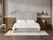 My Style Buttoned Headboard & Slimline Base - King / Haze / Standard Base