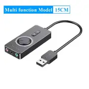 Vention USB External Sound Card USB to 3.5mm Audio Adapter USB to Earphone Microphone for Macbook Computer Laptop PS4 Sound Card Multi function 15cm
