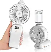 LETSCOL Fan with Water Mist Spray,Handheld Misting Fan,5000mAh Large Capacity Battery Portable Mini Fan with USB Rechargeable Battery Operated and 5 Adjustable Speed for Travel and At Home
