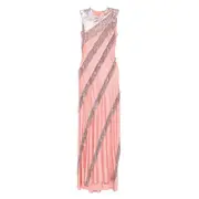 [Rabanne] Rabanne Sequin-fringe Maxi Dress 36 FR PINK