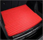 Car Boot Protector for Jeep for Renegade 2014-2020 for Grand for Commander 2018-2022 Striped Leather Car Trunk Mat Car Trunk Mats(Red,Style B)