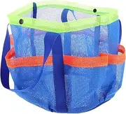 [Gogogmee] Multi-pocket Mesh Beach Bag Waterproof Swimming Bag Beach Toy Storage Bag for Boys and Girls Adults Beach Pool Bag with Sandproof Shower Caddy