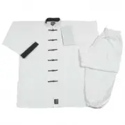7.5 OZ MIDDLEWEIGHT WHITE/BLACK KUNG FU SETS Tai Chi Uniform