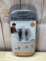 Belkin Plug 5-Pin Mini-B Hi-Speed 2.0. USB Cable 6 Feet Factory Sealed