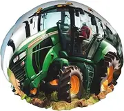 Company Farm Tractor Print Shower Cap For Women Men Reusable Lightweight Soft Bath Hair Cap With Elastic Band