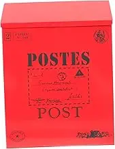 Tofficu Wall Mounted Vintage Post Box with Lock Decorative Iron Mailbox for Outdoor Home Use Antique Design with Letter Patterns Durable and Stylish for Letters