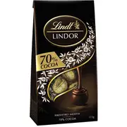 Lindt Lindor 70% Cocoa Dark Chocolate Bag 123g