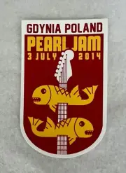 PEARL JAM STICKER GDYNIA POLAND 7/3/2014 EDDIE VEDDER GUITAR