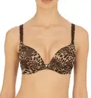 Natori Pure Luxe Plunge Push Up T-Shirt Bra In Java Leopard SZ 30C NWT