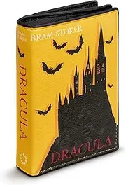 [Yoshi] Dracula Book Cover Purse - Vegan Leather Bram Stoker RFID Card Holder - Bookworm Gifts, Yellow, One Size, Contemporary