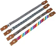 [COLLBATH] Elastic Boys and Girls Waist Belts Set 4pcs Fashion Waistband Buckle Stretchable Boys and Girls Belts for