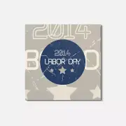 2014 Labor Day Grunge 4'' X 4'' Square Wooden Coaster