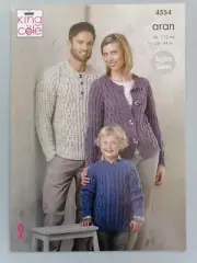 FAMILY SWEATERS & CARDIGANS, Knitting Pattern, 66-112cm, 10ply - KING COLE 4554
