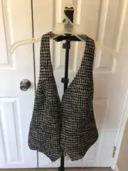 Anne Fontaine Size 40 (6-8) Button Up Vest Halter Top NWT