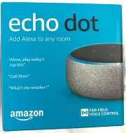 AMAZON ECHO DOT GRAY/BLACK (3rd gen) SMART SPEAKER w/ALEXA NIB SEALED FREE SHIP