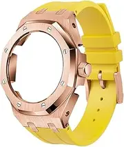 [Generic] 5rd Kit Silicone Watch Band Strap Metal Bezel Models for GA2100/GA2110, Men's Watch Modding Replacement Accessories Set, Case Band with Tools