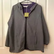Taking Shape Cambridge Jacket Fleece Lined Hoodie Plus Size S Virtu Grey/ Purple