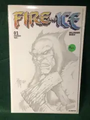 Fire and Ice #1: Dynamite: Original Mark Kidwell Sketch Art: MINT Collectible!