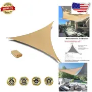 Sand Triangle Sun Shade Sail - 16' Canopy Cover with 95% UV Block & Ventilation