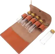 TOGEVAL Camping Condiment Storage Bag 5 Glass Spice Bottles Portable Spice Rack Outdoor Picnic BBQ Accessory