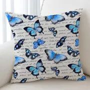 Blue Butterflies over Letter Cushion Cover