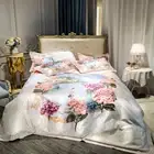 Luxury Jacquard Satin Duvet Cover BedSheet 4pc European Silk/Cotton BeddingSet
