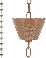 DFTDFYXYRain Chain Outdoor Rain Chains Rain Catcher Chain Aluminum Rain Chain 3.2-26.2FT Rain Chain Gutter with Hooks and Fixings for Eaves Drainage, Outdoor Decor,Patio, Drainage,8m(26.2ft)