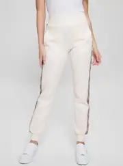 GUESS White Logo Britney Track Pants Size: Large, Polyester