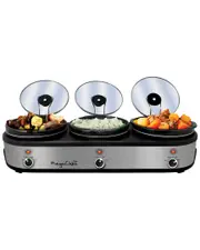 MegaChef Triple 2.5qt Slow Cooker & Buffet Server