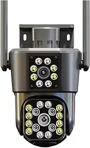 12MP 6K Outdoor WiFi IP Camera Three Screen HD PTZ Security Cam AI Motion Tracking Night Vision 4K 8MP Video Surveillance CCTV(U/S,4K Cam Add 64G)