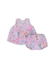 Pink Chicken Girls Jaipur Sleeveless Dress and Bloomers Set - Baby