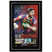 Newcastle Knights Kalyn Ponga New Sensation Signed Print Framed