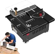Portable Table Saw - Precision Table Saw Woodworking Tools | Portable Tablesaw, 7 Speed Adjustable Power Supply, 16mm Adjustable Cut Depth for Miniature Wood Craft Cutting