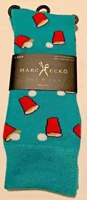 Marc Ecko Beer Pong Socks Casual Novelty Green Teal New Free Shipping