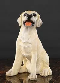 在飛比找Yahoo!奇摩拍賣優惠-7393A 歐式 吐舌拉布拉多狗擺件 仿真雕刻拉布拉多狗狗工