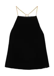 Palm Angels Chain-embellished Halterneck Velvet top - Black - 38 (UK6 / XS) 38 (UK6 / XS)