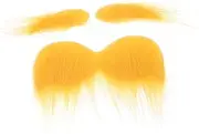 Cosplay Beard Mustache Prop Fake Masquerade Mustache Realistic Photo Prop for Party Events Yellow
