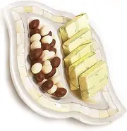 Ghasitaram Gifts Diwali Gifts Diwali Chocolates - Silver 2 Part Chocolate and Nutties Tray