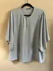 TAHARI Short Sleeve Light Blue Chiffon Top Blouse Size M New