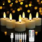 Rechargeable Candles Tea Light with Remote Timer, Battery Operated Flameless LED