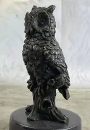 BEAUTIFUL LARGE ABSTRACT PURE HOTCAST BRONZE OWL STATUE BARN OWL NIGHT PATROL NR
