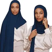 [ANKOMINA] Women's Soft Modal Muslim Jersey Instant Hijab Scarf Fashion One Piece Amira Islamic Headscarf Shawl Wraps